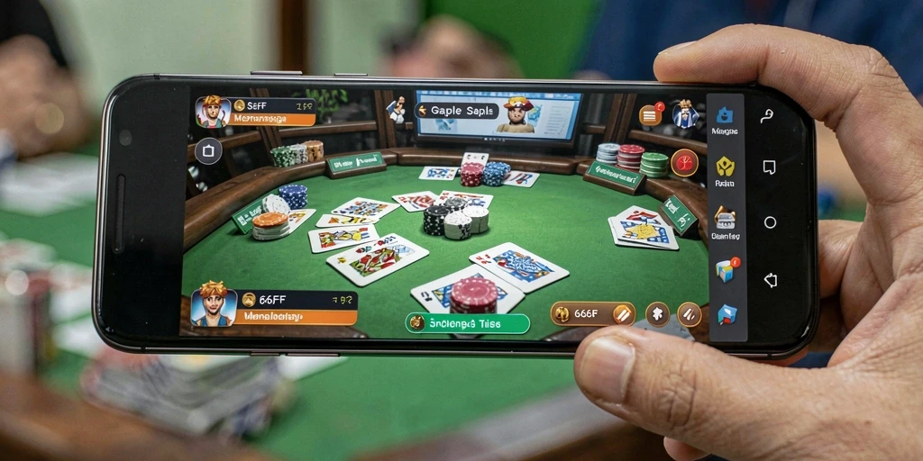 Tampilan gameplay Gaple yang menegangkan dan seru di 666FF.