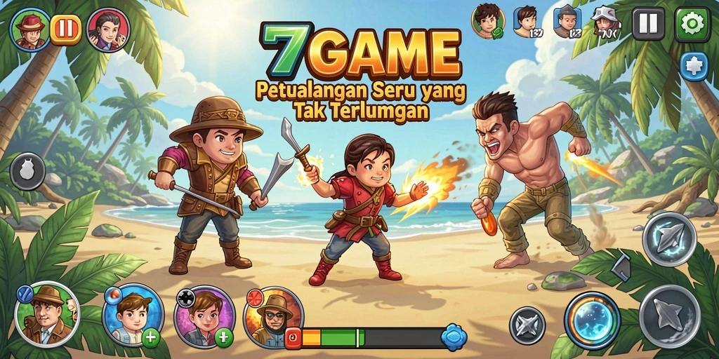 Tampilan gameplay seru dalam 7GAME dengan petualangan penuh tantangan.