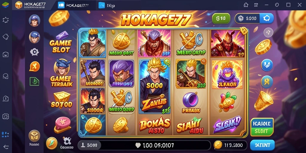 Tampilan gameplay HOKAGE77 menampilkan keseruan bermain slot.