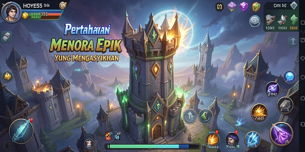 Tampilan gameplay HOYE55 yang menantang dalam Tower Defense.