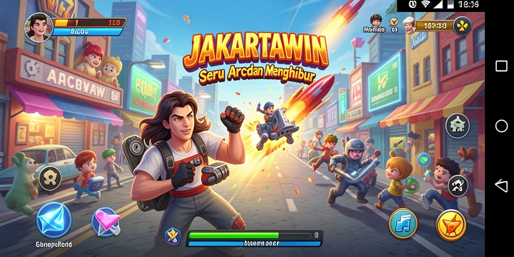 Tampilan gameplay seru di JAKARTAWIN yang penuh aksi.