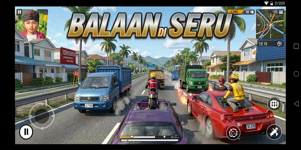 Tampilan gameplay seru dari game Racing JP6789.