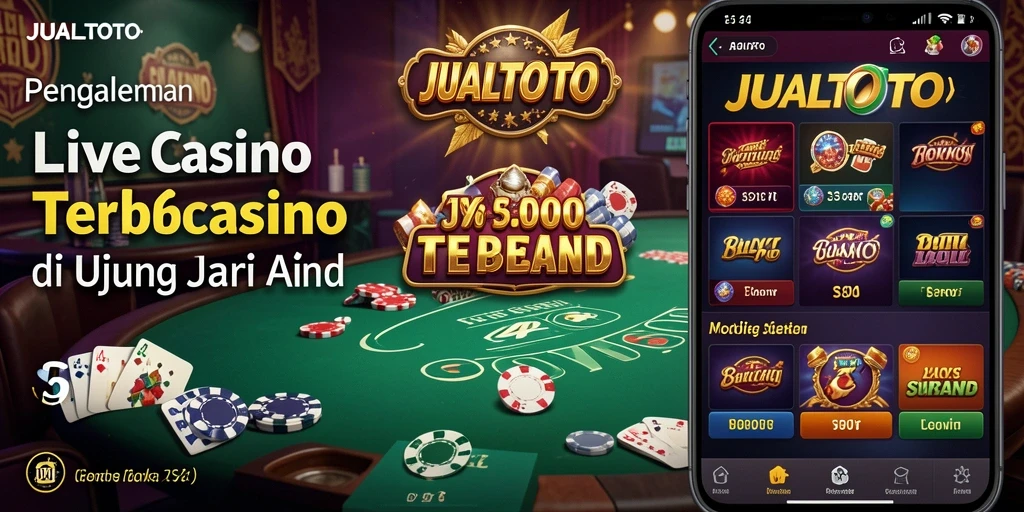 Tampilan utama JUALTOTO dengan dealer langsung dalam permainan Live Casino.