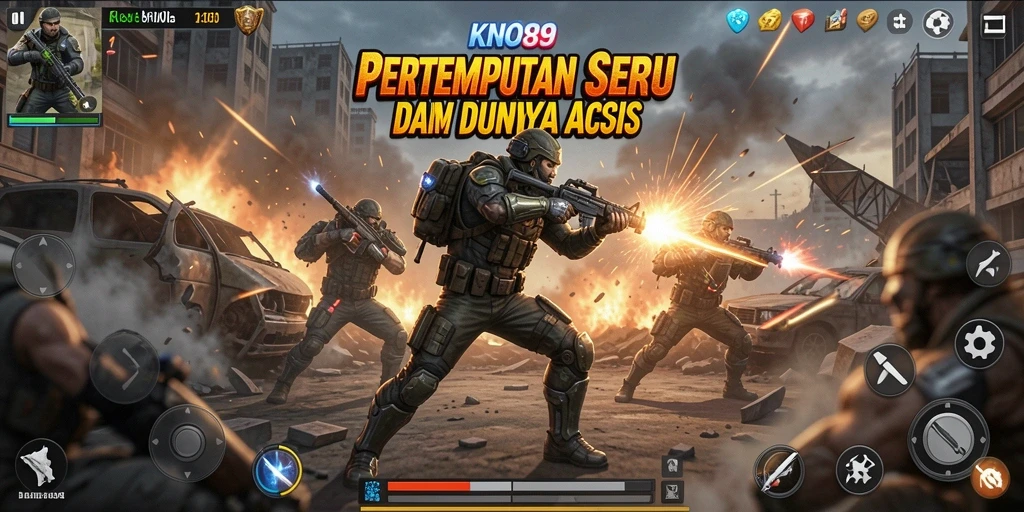 Gameplay KNO89 menampilkan aksi pertempuran yang seru dan mendebarkan.