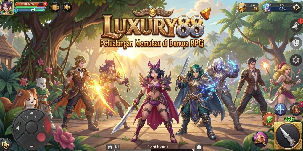 Tampilan menarik dari gameplay RPG yang epik di LUXURY88.