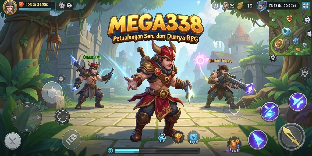 Tampilan gameplay <strong>MEGA338</strong> yang mengasyikkan dengan berbagai aktivitas RPG.
