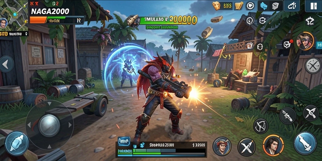 Tangkapan layar gameplay NAGA2000 yang mendebarkan dan interaktif.