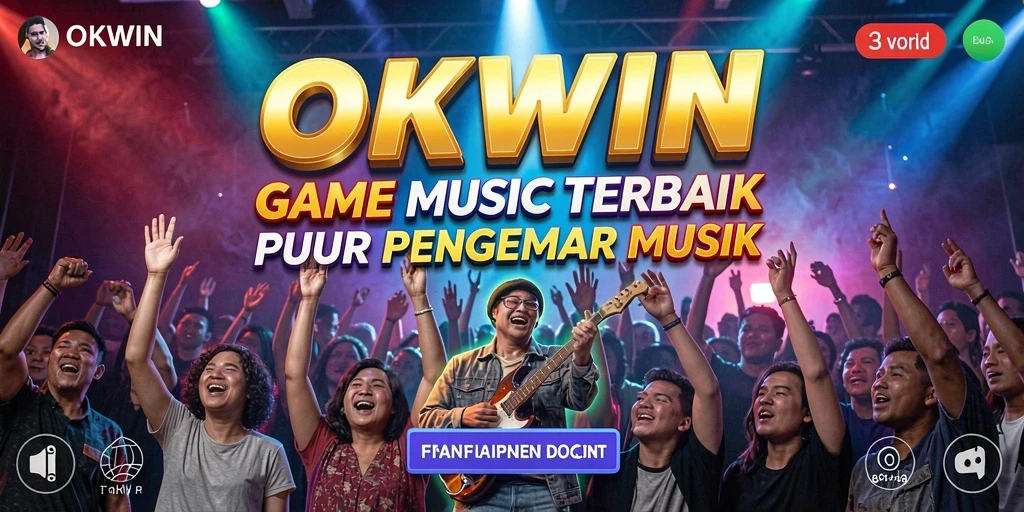 Tampilan gameplay OKWIN dengan interaksi musik yang menyenangkan.