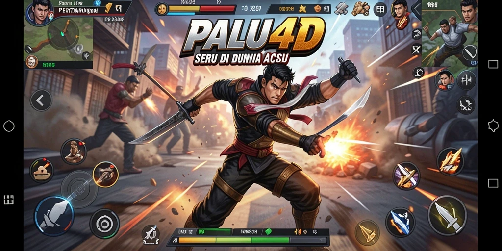 Tangkapan layar PALU4D menampilkan aksi pertarungan yang intens.