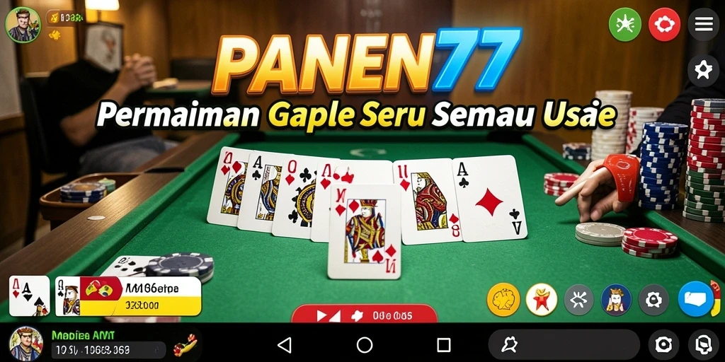 Tampilan gameplay seru dalam permainan Gaple PANEN77.