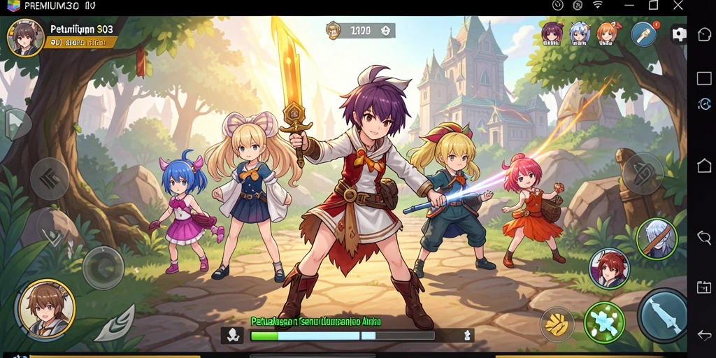 Tangkapan layar gameplay menampilkan aksi karakter anime yang dinamis.