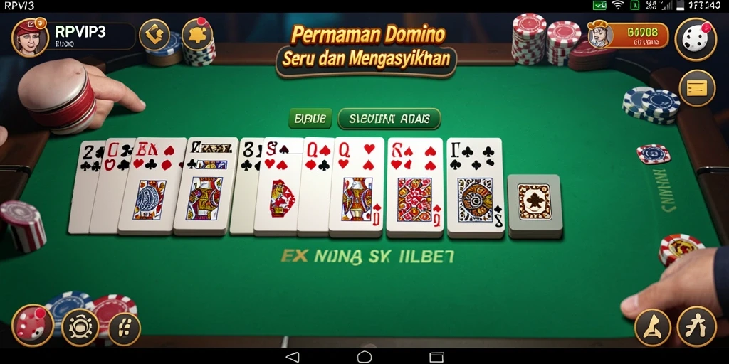 Screenshot gameplay RPVIP3 saat bermain Domino yang seru.