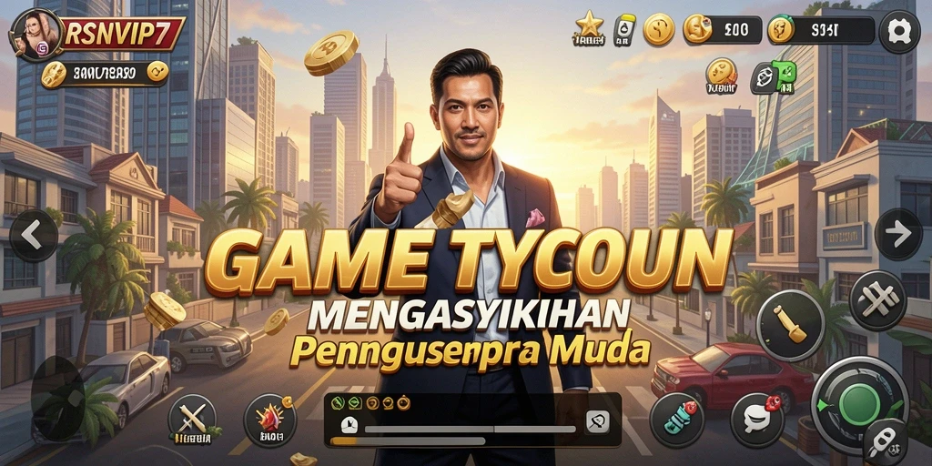 Screenshot gameplay RSNVIP7 menampilkan aksi manajemen bisnis yang seru.