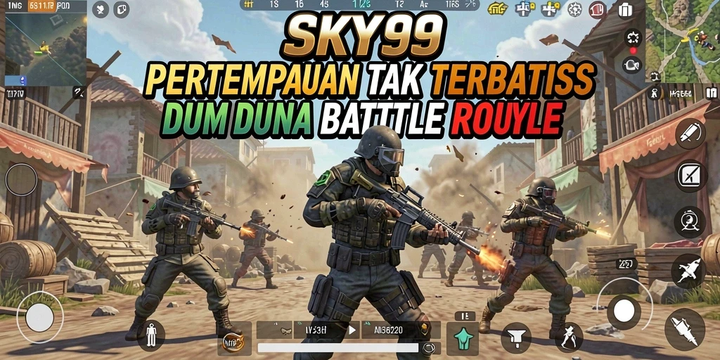 Screenshot SKY99 menampilkan aksi intens Battle Royale yang mendebarkan.
