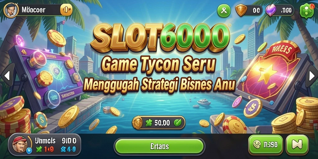 Screenshot gameplay SLOT6000 menampilkan elemen strategis dan manajerial yang menarik.