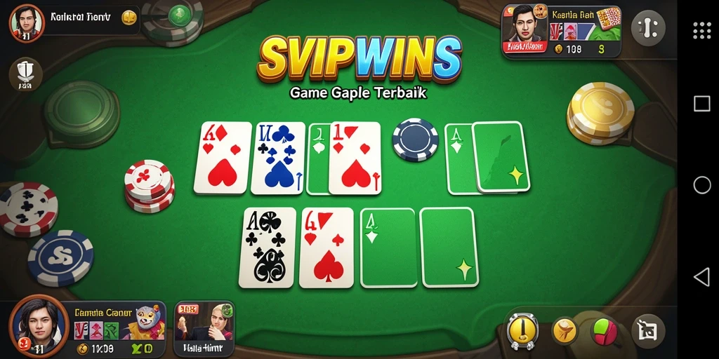 Screenshot gameplay SVIPWINS menampilkan aksi seru permainan Gaple.