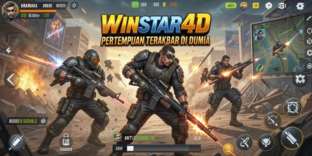 Tampilan seru gameplay <strong>WINSTAR4D</strong> di medan pertempuran Battle Royale.